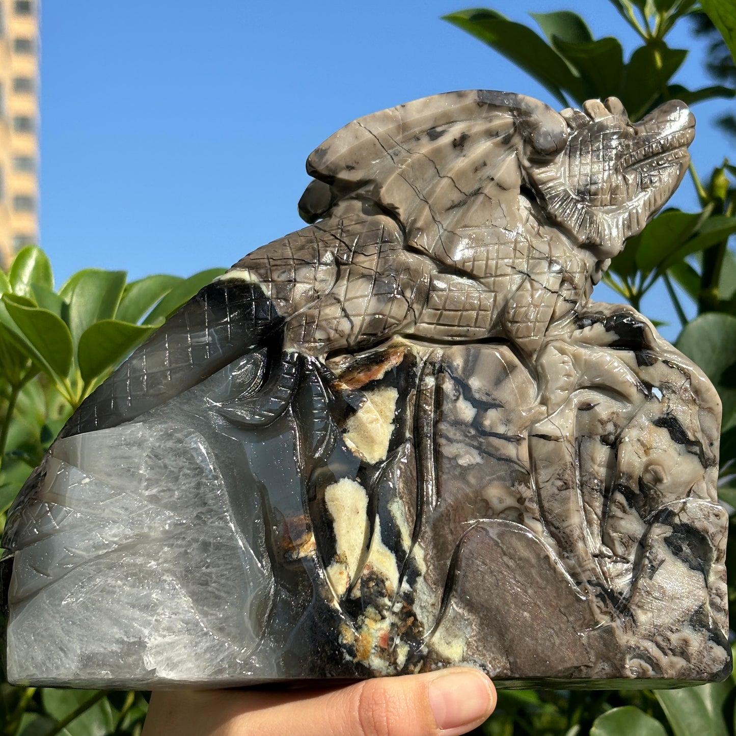 Hand-Carved Crystal Carving,Best Gift ,Dragon,home decor ,peacock,Egle,Bear...
