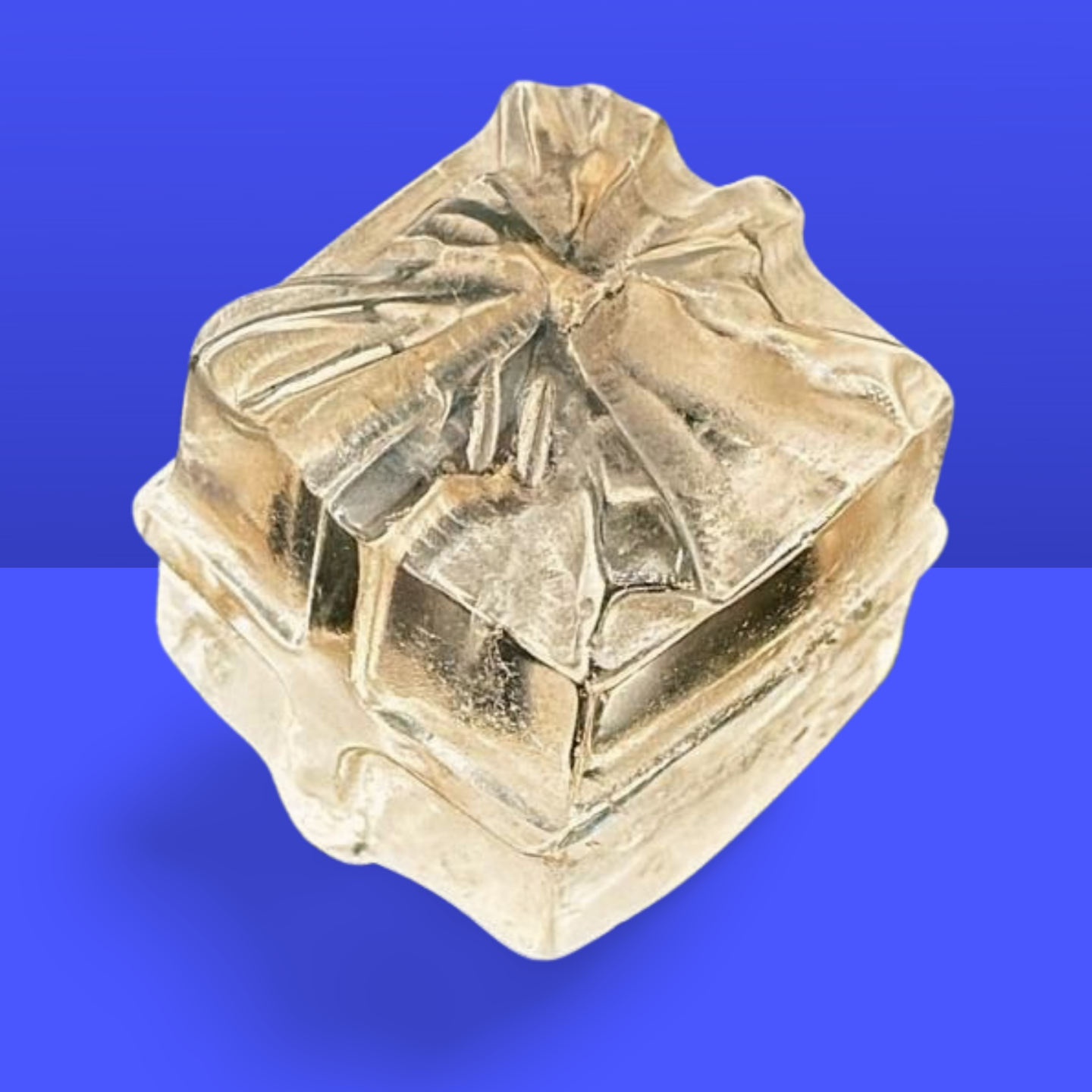 "Mini 2cm Crystal Gift Box Sculpture | Unique Gemstone Decor & Collectible"