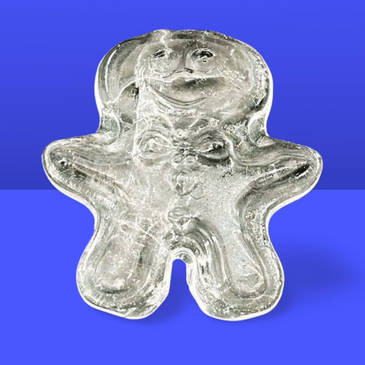 "Mini 3cm Natural Crystal Gingerbread Man Figurine | Unique Gemstone Ornament"