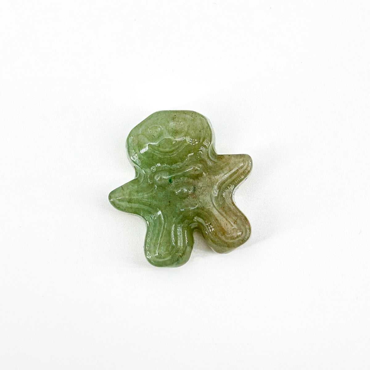 "Mini 3cm Natural Crystal Gingerbread Man Figurine | Unique Gemstone Ornament"