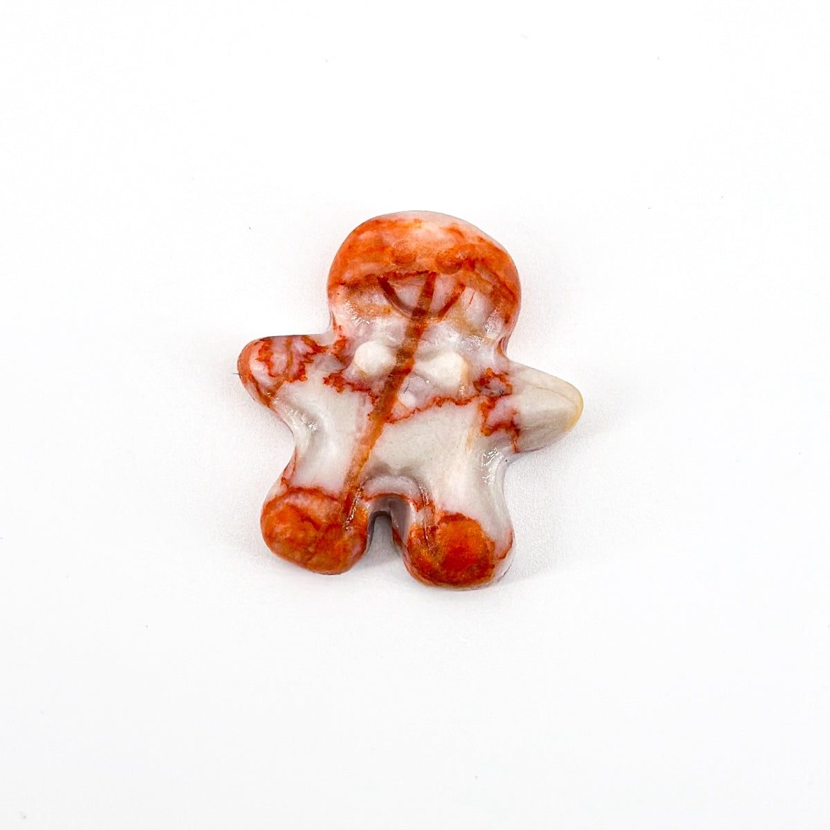 "Mini 3cm Natural Crystal Gingerbread Man Figurine | Unique Gemstone Ornament"