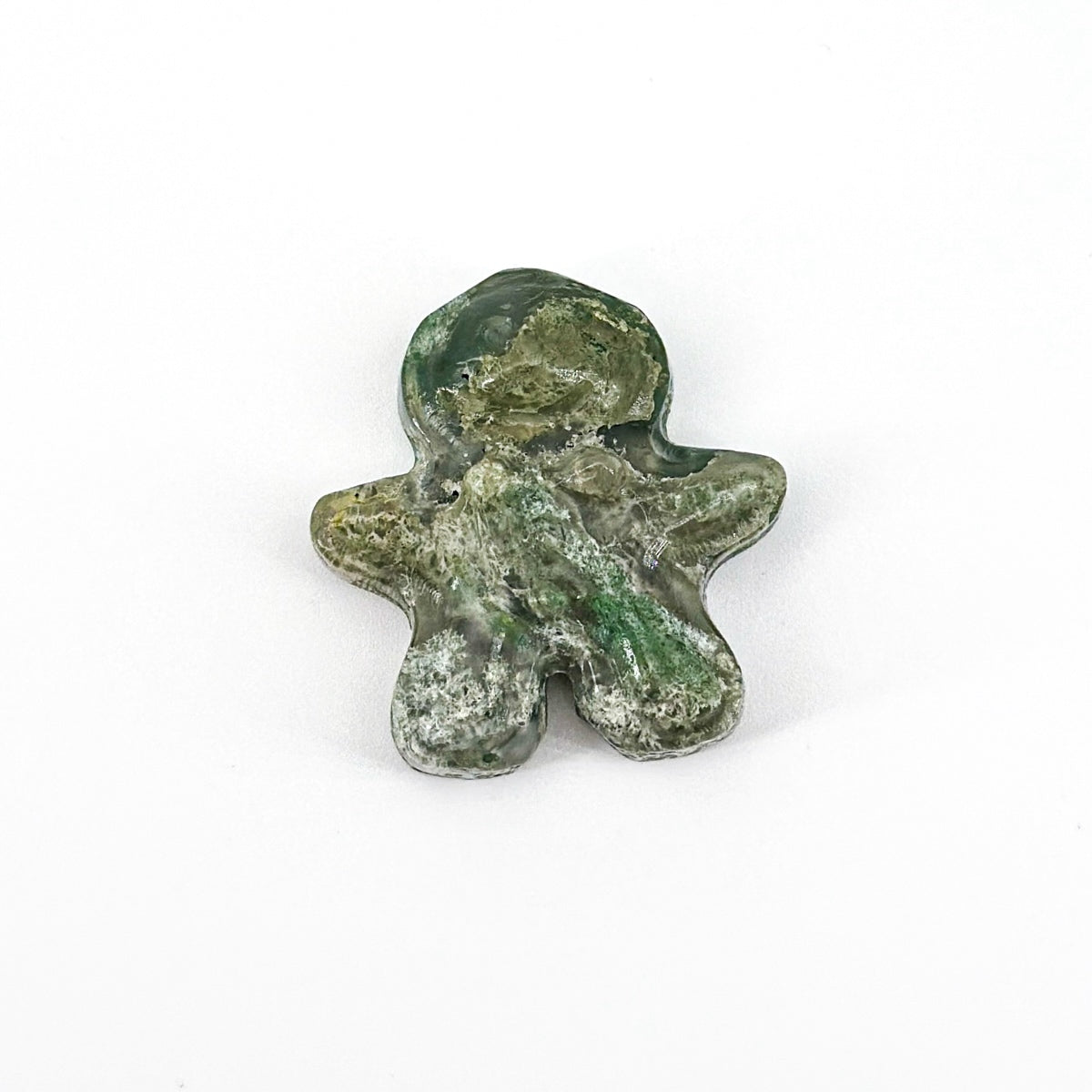 "Mini 3cm Natural Crystal Gingerbread Man Figurine | Unique Gemstone Ornament"