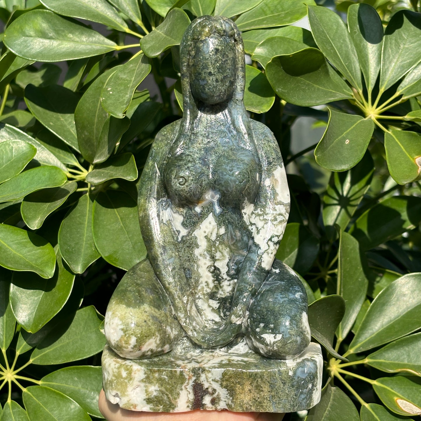 "Unique Hand-Carved Crystal Yoga Man Sculpture - A Symbol of Grace and Strength"