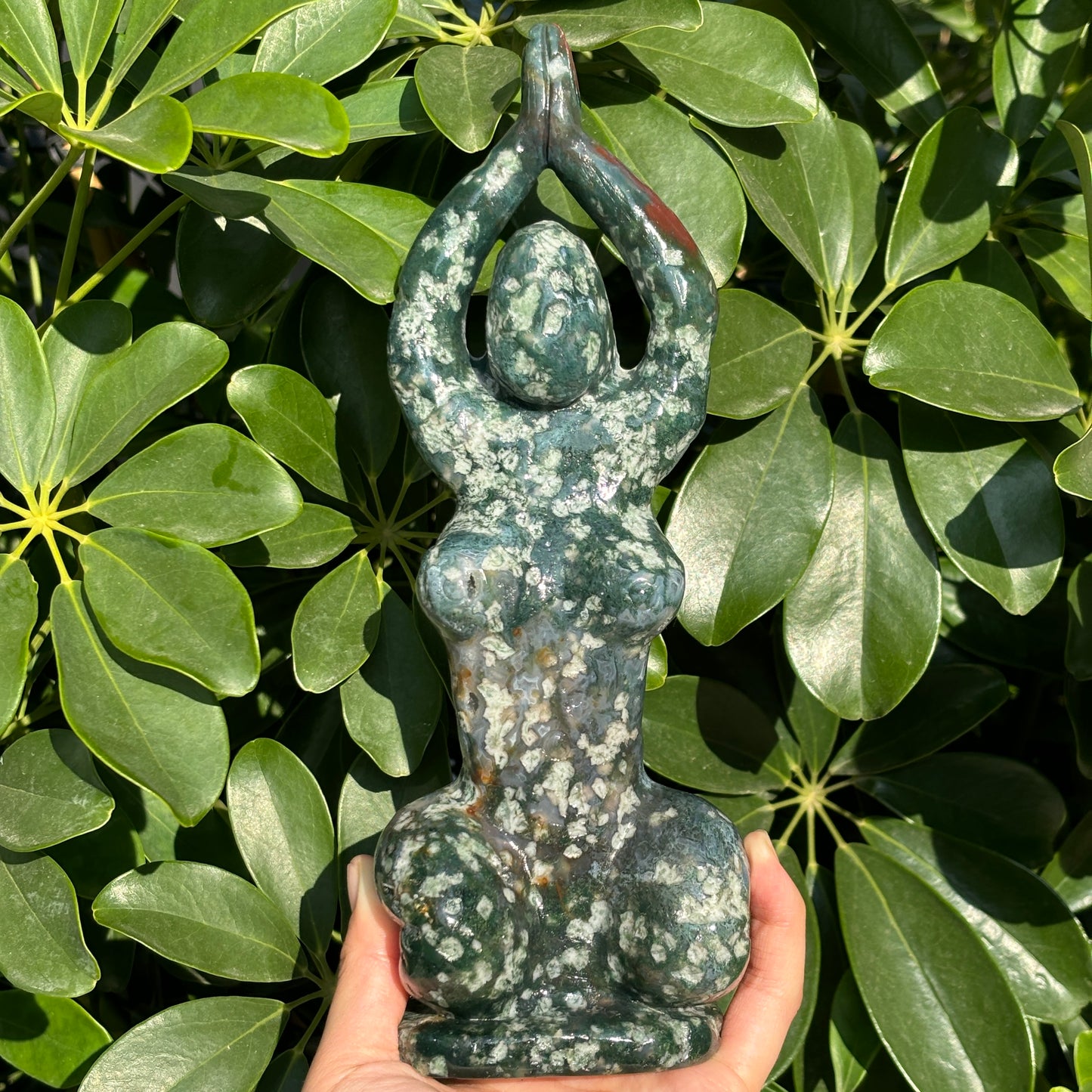 "Unique Hand-Carved Crystal Yoga Man Sculpture - A Symbol of Grace and Strength"