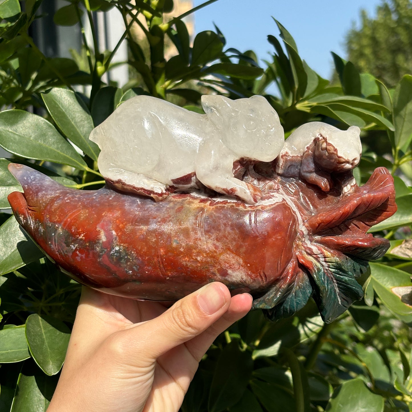 Hand-Carved Crystal Carving,Best Gift ,Dragon,home decor ,peacock,Egle,Bear...