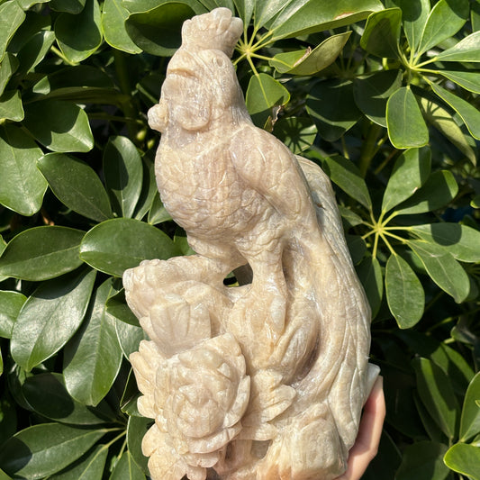 "Majestic Hand Carved Animal Crystal Statue - Natural Stone Sculpture"