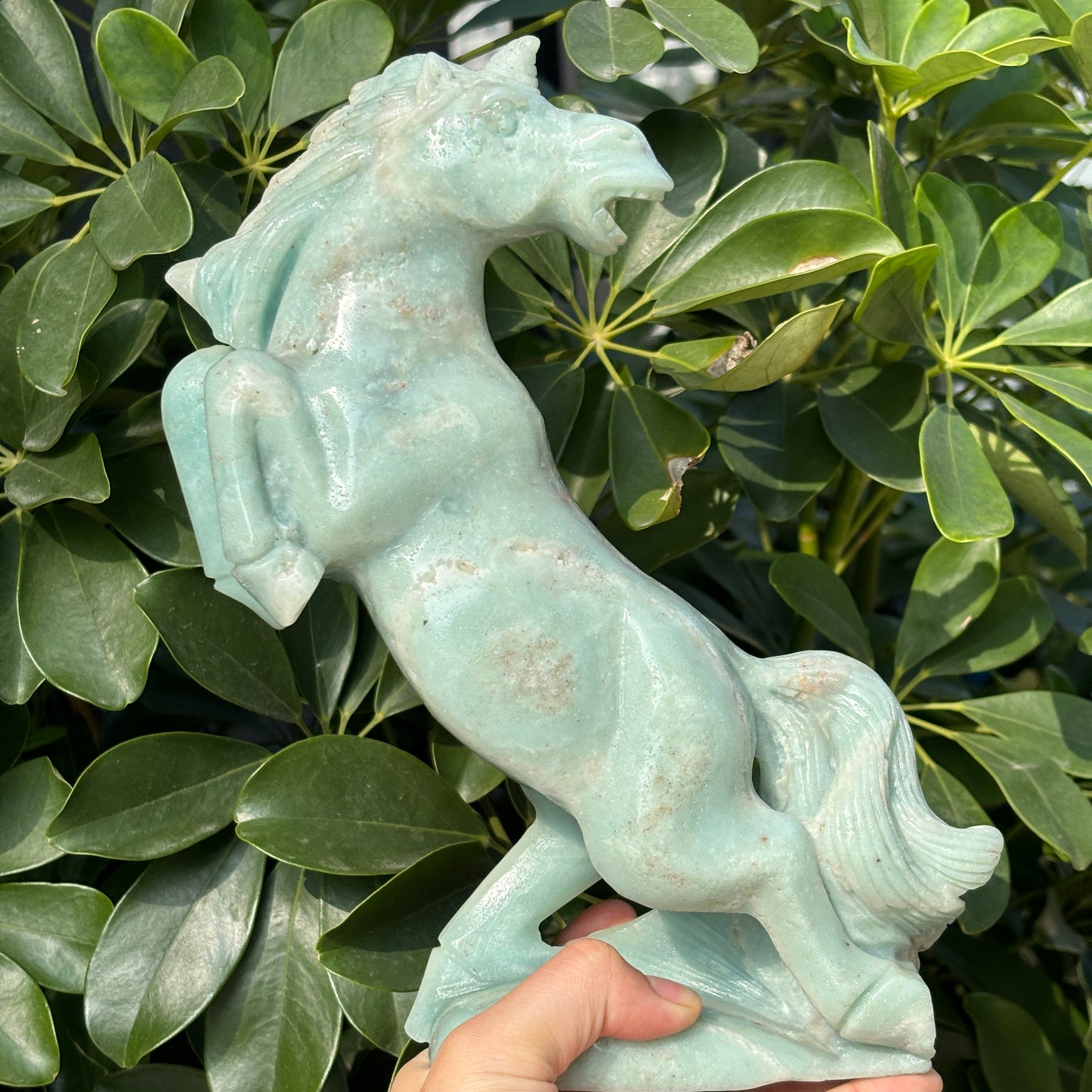 "Majestic Hand Carved Animal Crystal Statue - Natural Stone Sculpture"