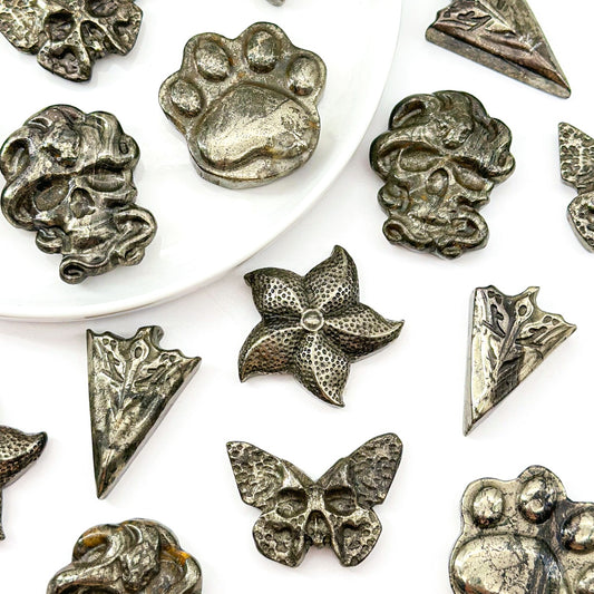 "Vintage Style pyrite Figurines Set | Unique Animal and Nature Style Miniatures - Perfect for Decorating Lovers