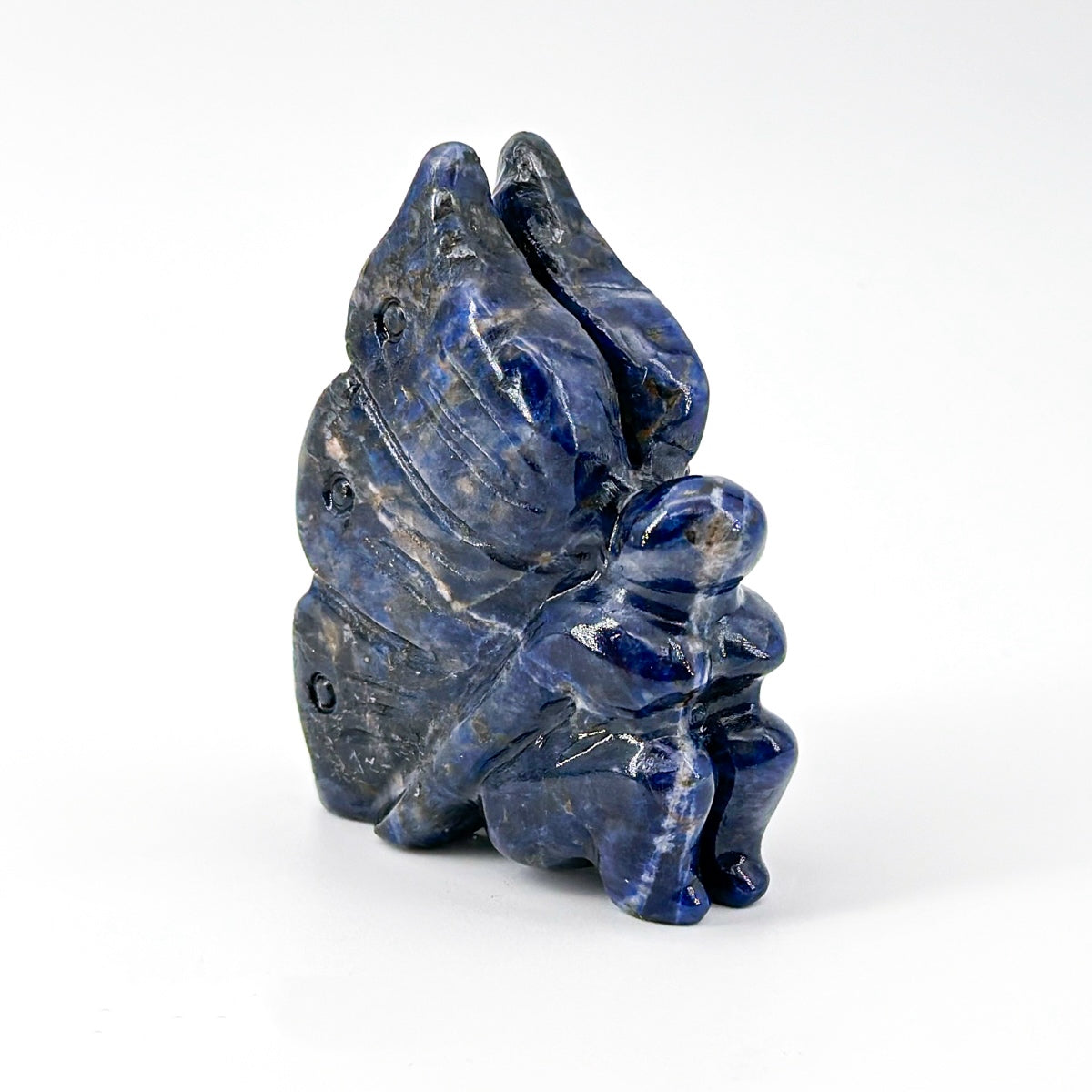 "Hand Carved Gemstone Fairy Statue - Unique Crystal Fairy Carving for Home or Gift, 7cm"