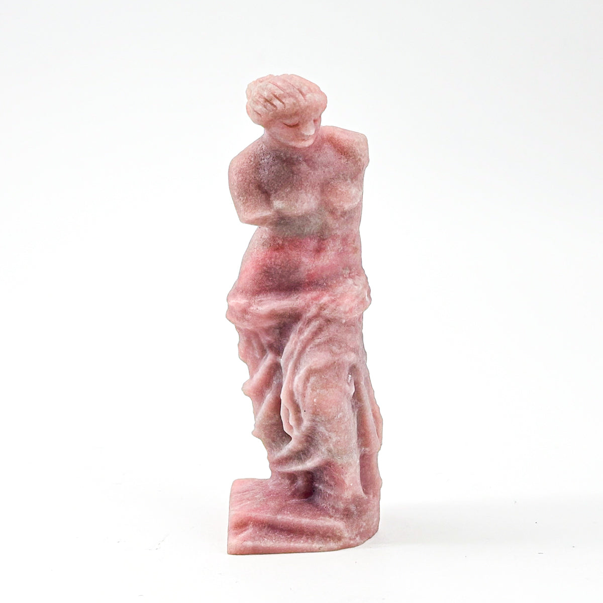 "Pink Gemstone Statue Figurine - Hand-Carved Classic Venus Sculpture, 10cm Elegant Home Decor"
