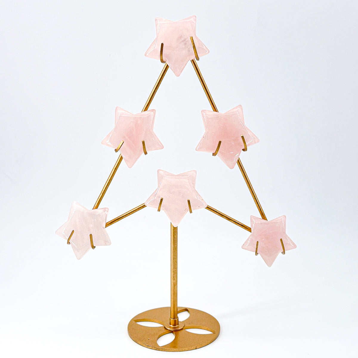 "  Crystal  Star Christmas Tree Decor - Modern Crystal Ornament Display with Gold Stand, Festive Holiday Accent"