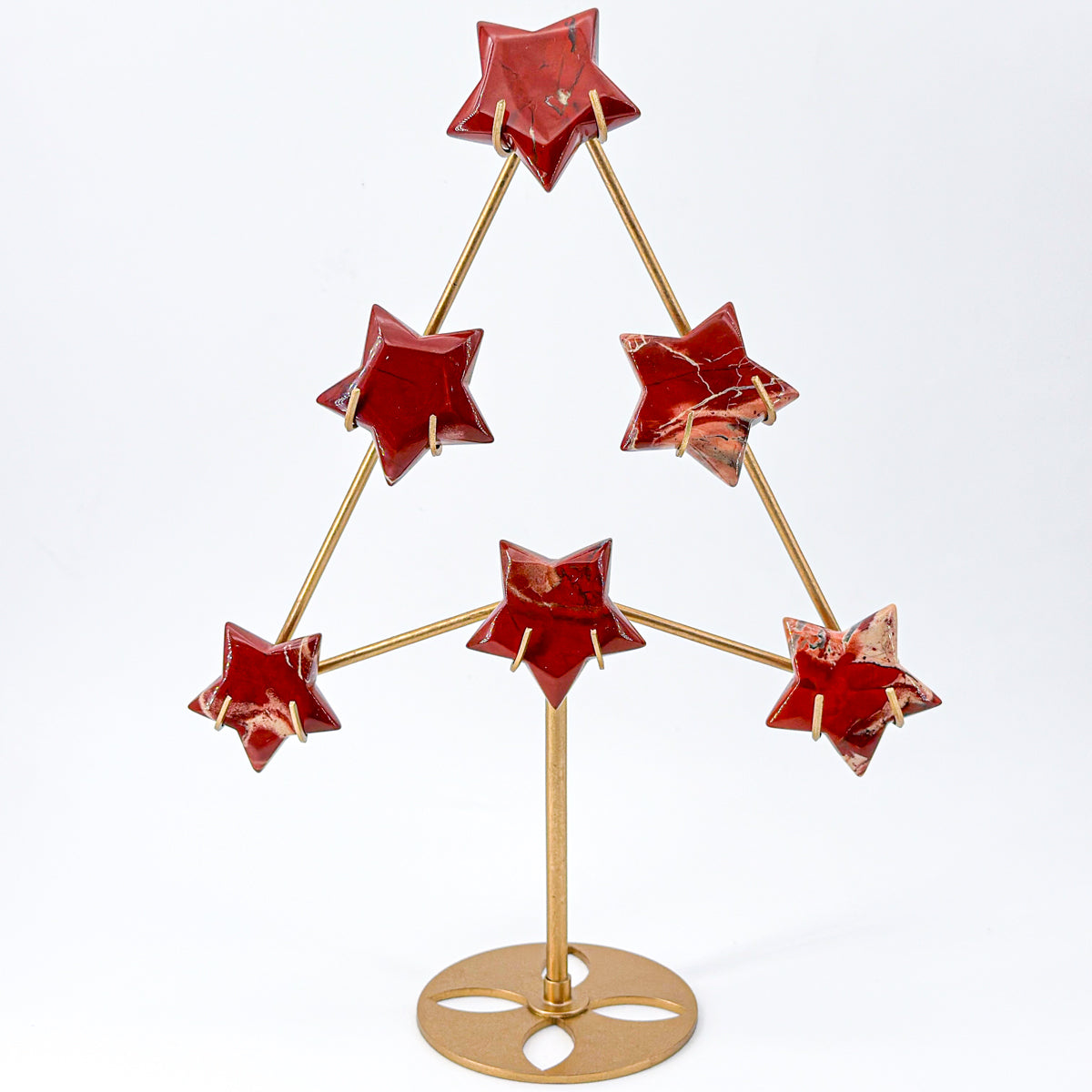 "  Crystal  Star Christmas Tree Decor - Modern Crystal Ornament Display with Gold Stand, Festive Holiday Accent"