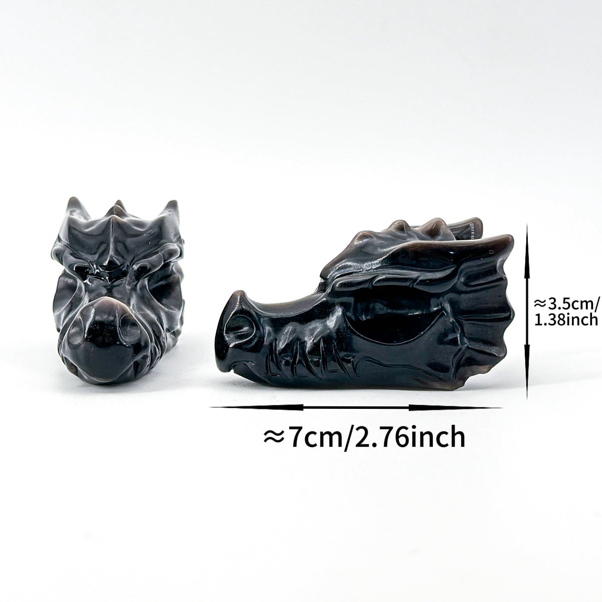 1 count  "Hand Carved Crystal Dragon Head Sculpture - Natural Stone Animal Statue, For Decoration, Symbol of Strength"