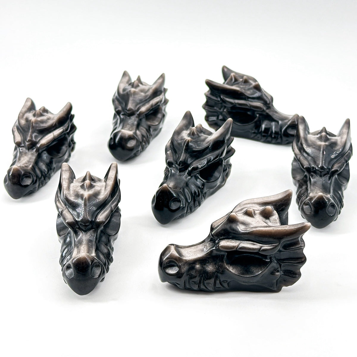1 count  "Hand Carved Crystal Dragon Head Sculpture - Natural Stone Animal Statue, For Decoration, Symbol of Strength"