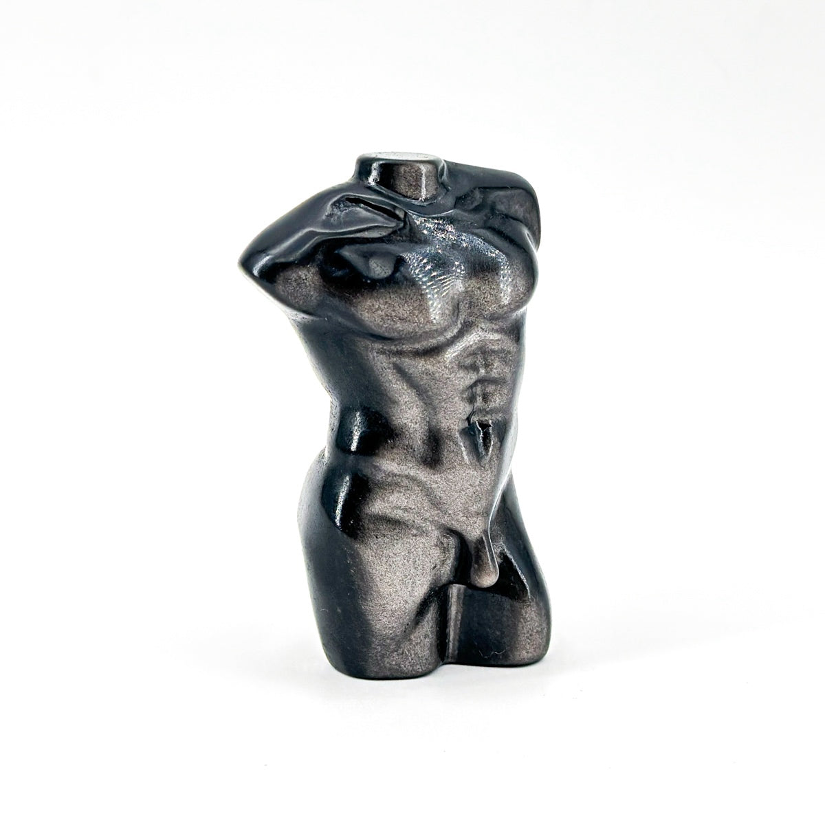"Hand-Carved Gemstone Torso Sculptures - Male & Female Body Art Statues, 7.3-8cm Elegant Crystal Decor"