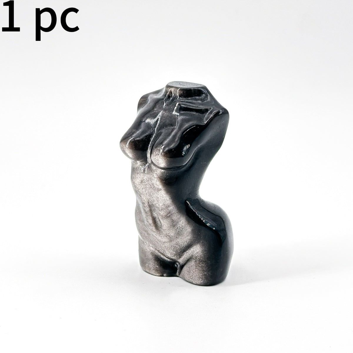 "Hand-Carved Gemstone Torso Sculptures - Male & Female Body Art Statues, 7.3-8cm Elegant Crystal Decor"