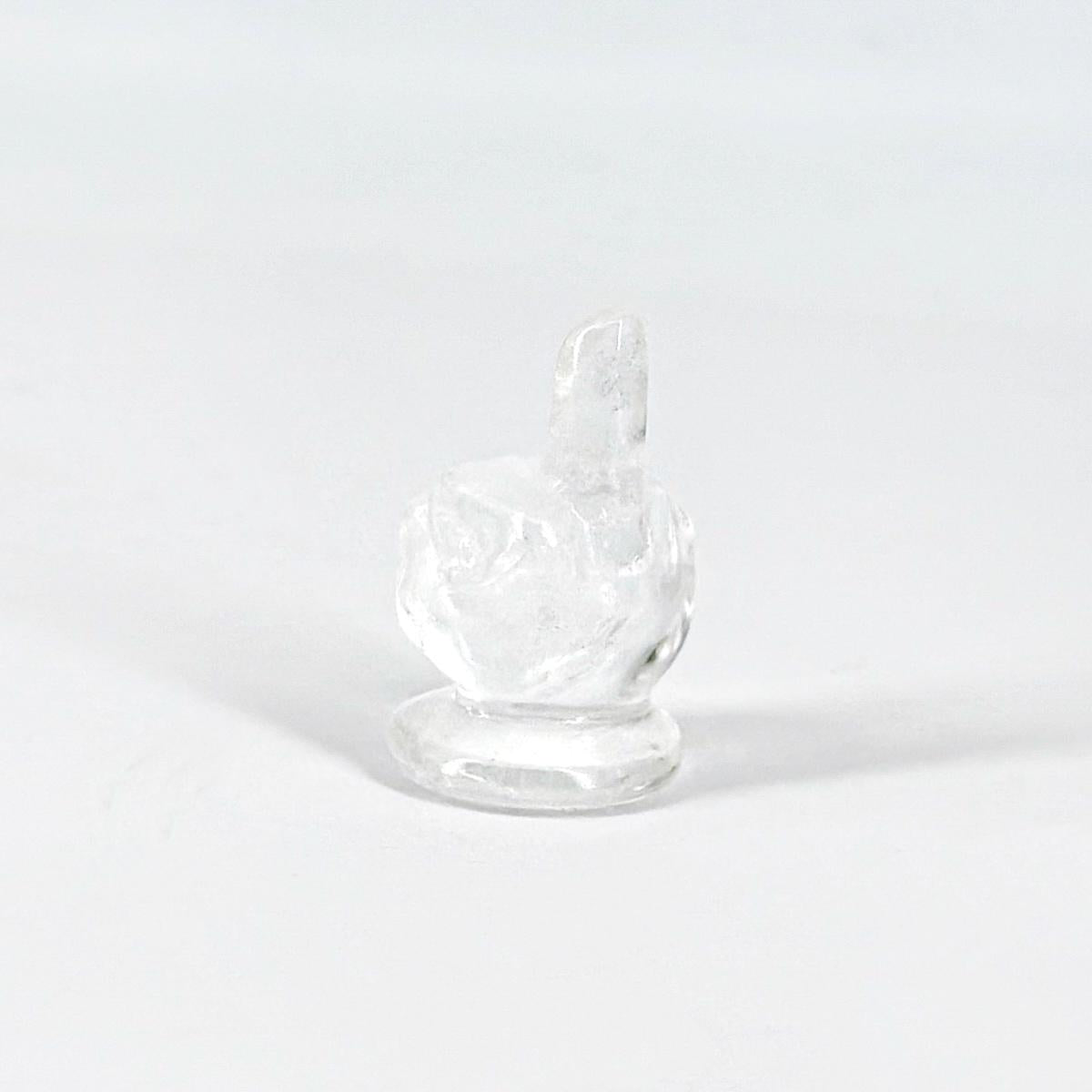 1 Count Mini Middle Finger Crystal Carving, gesture decoration, home decoration, holiday gift