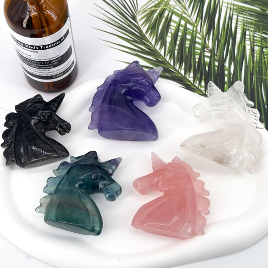Unicorn Decoration natural Gemstone Carving , spiritual meditation table home decoration gift, cute ornaments