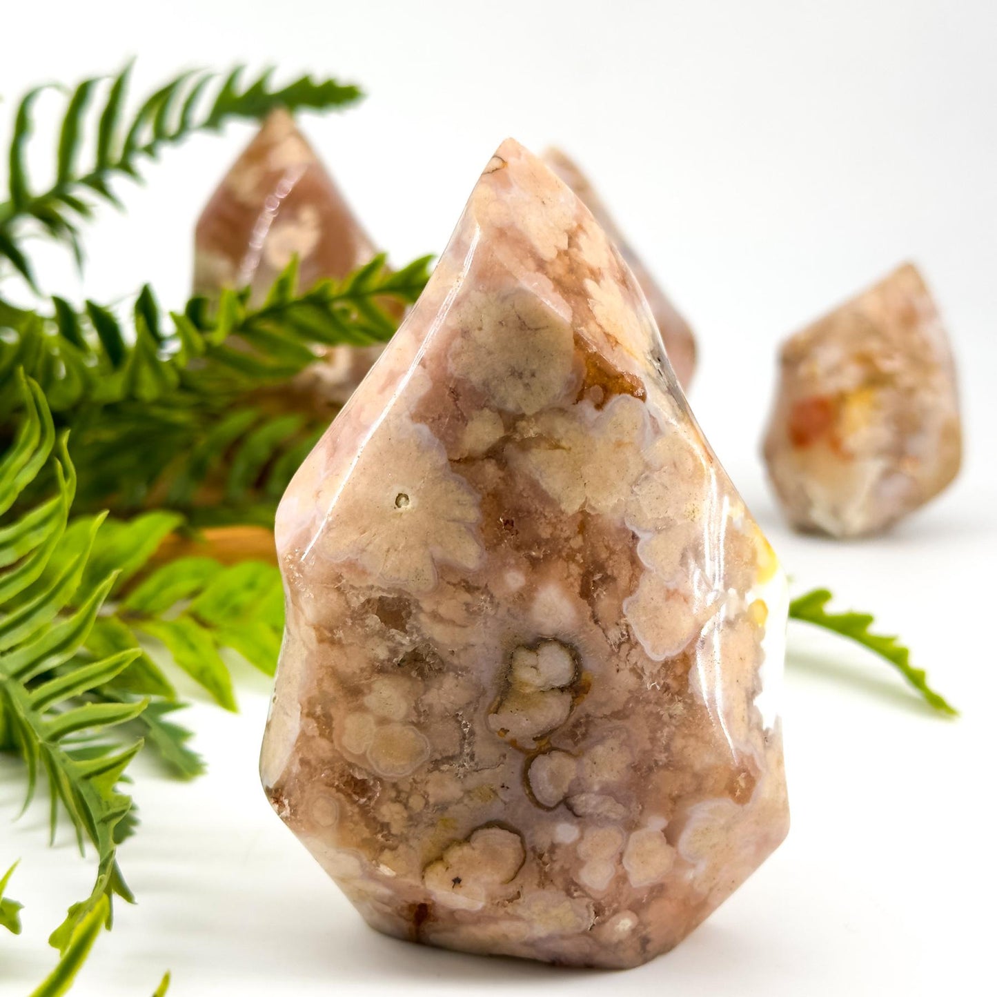 1 count Flower Agate Flame Cherry Blossom Agate Flame, Flame Shape , Crystal Chakra Stone