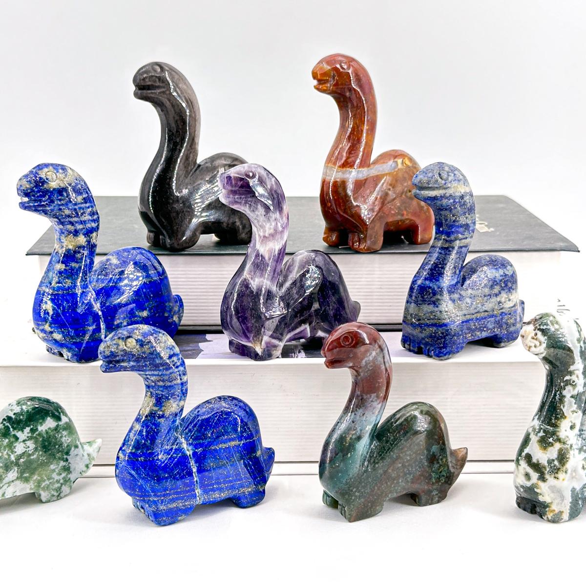 Crystal Dinosaur Carvings | 1 Count | Unique Decorative Figurines