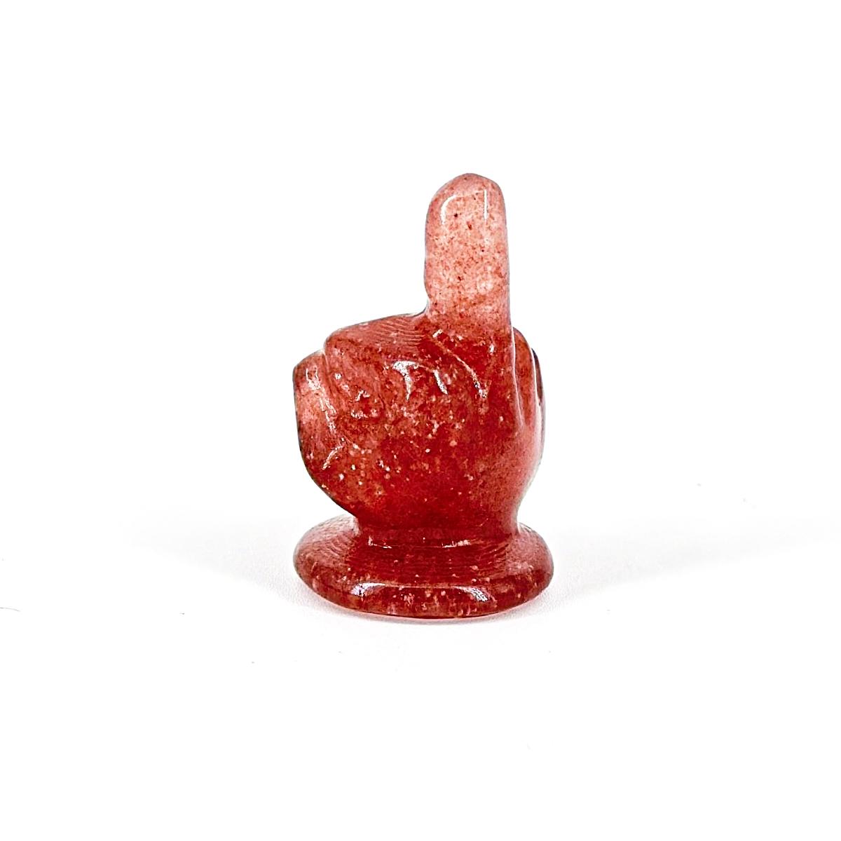 1 Count Mini Middle Finger Crystal Carving, gesture decoration, home decoration, holiday gift