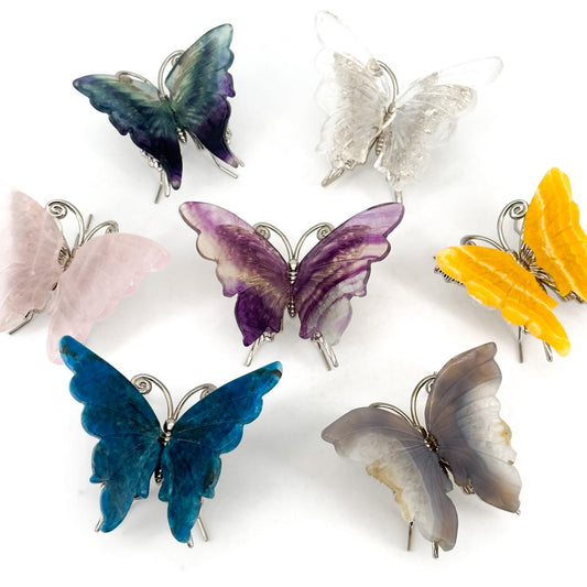 Natural Butterfly Crystal Carving,Butterfly Ornament, Crystal Crafts,Desktop Decoration