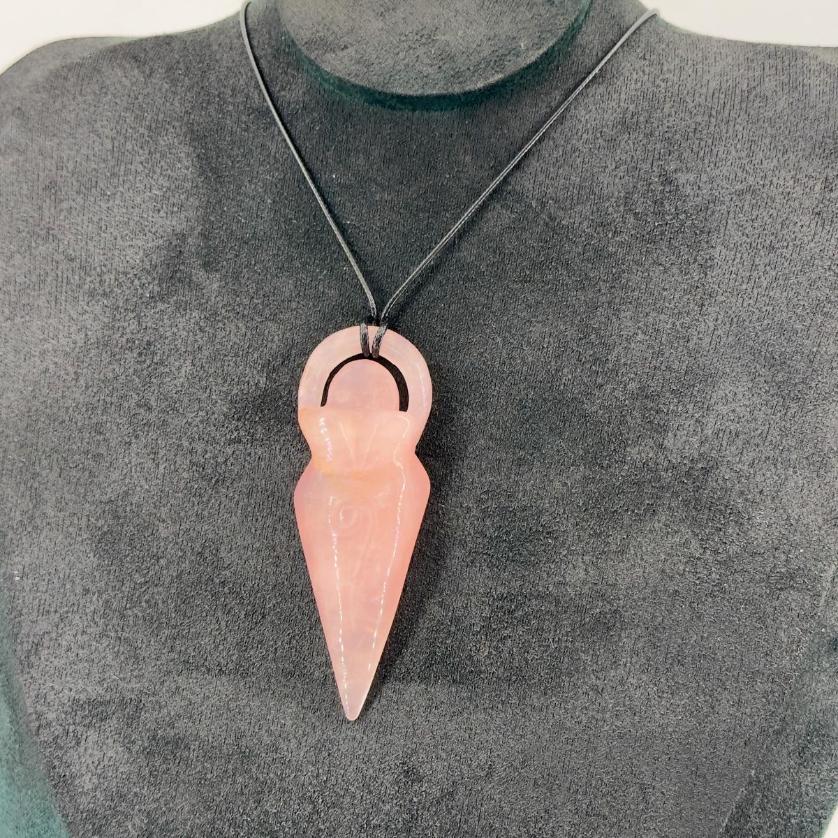 1 Count Natural Crystal Spring Nymph Goddess Carving Necklace, ideal choice for gifts, home decoration