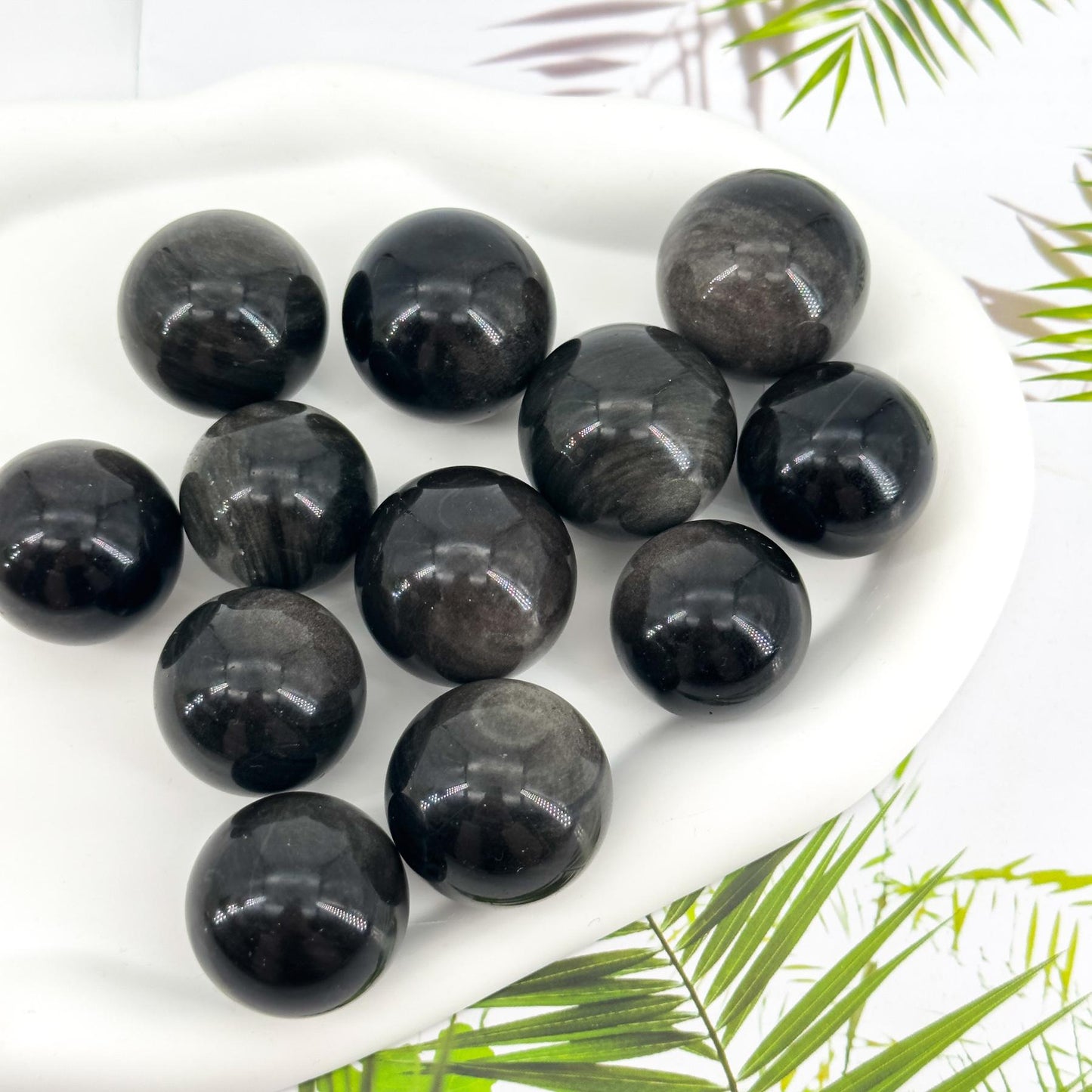Natural Silver Obsidian Sphere Crystal, spirit repair, home decoration, crystal gift