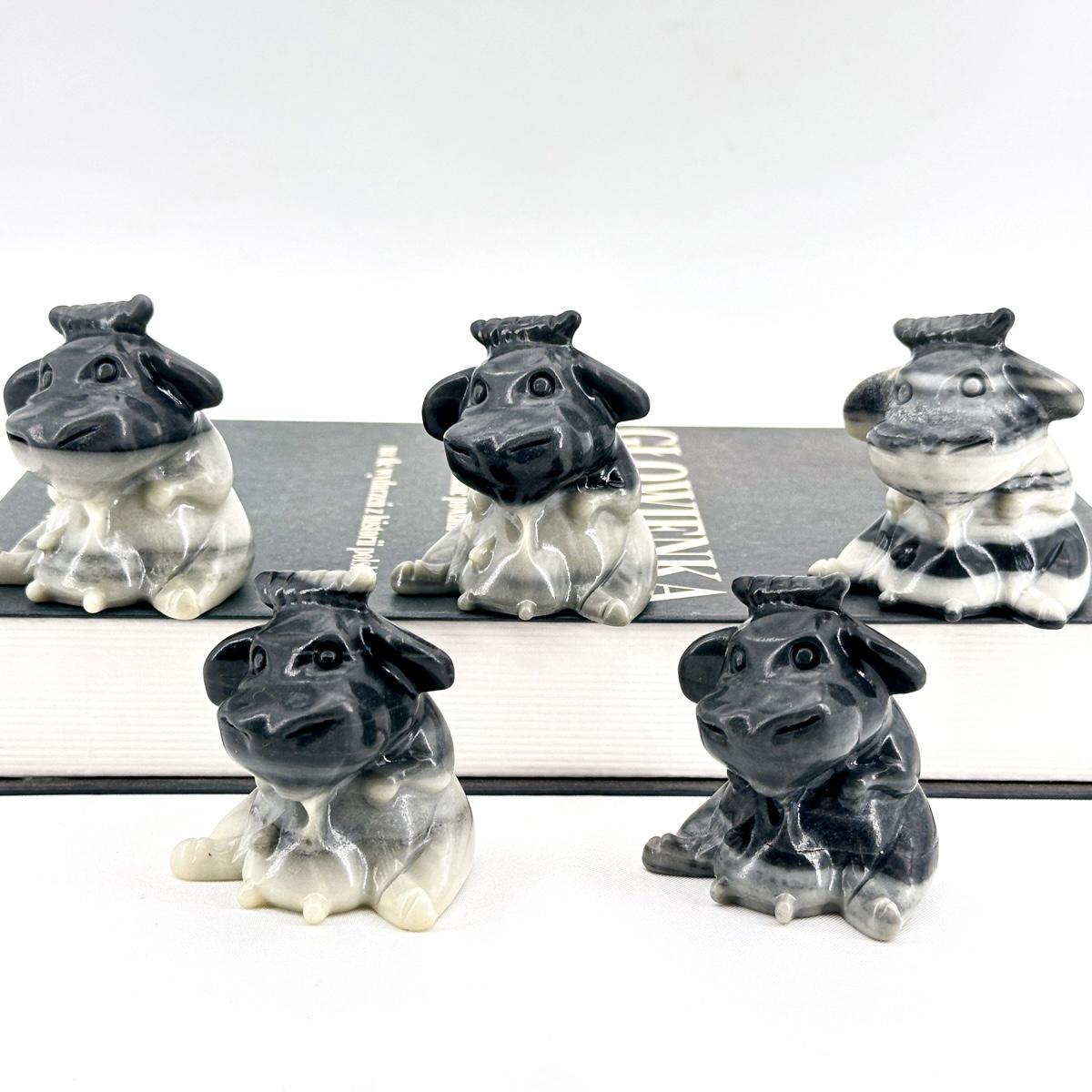 1 Count Crystal Baby Dairy Cow | TaiChi Stone | Unique Decor