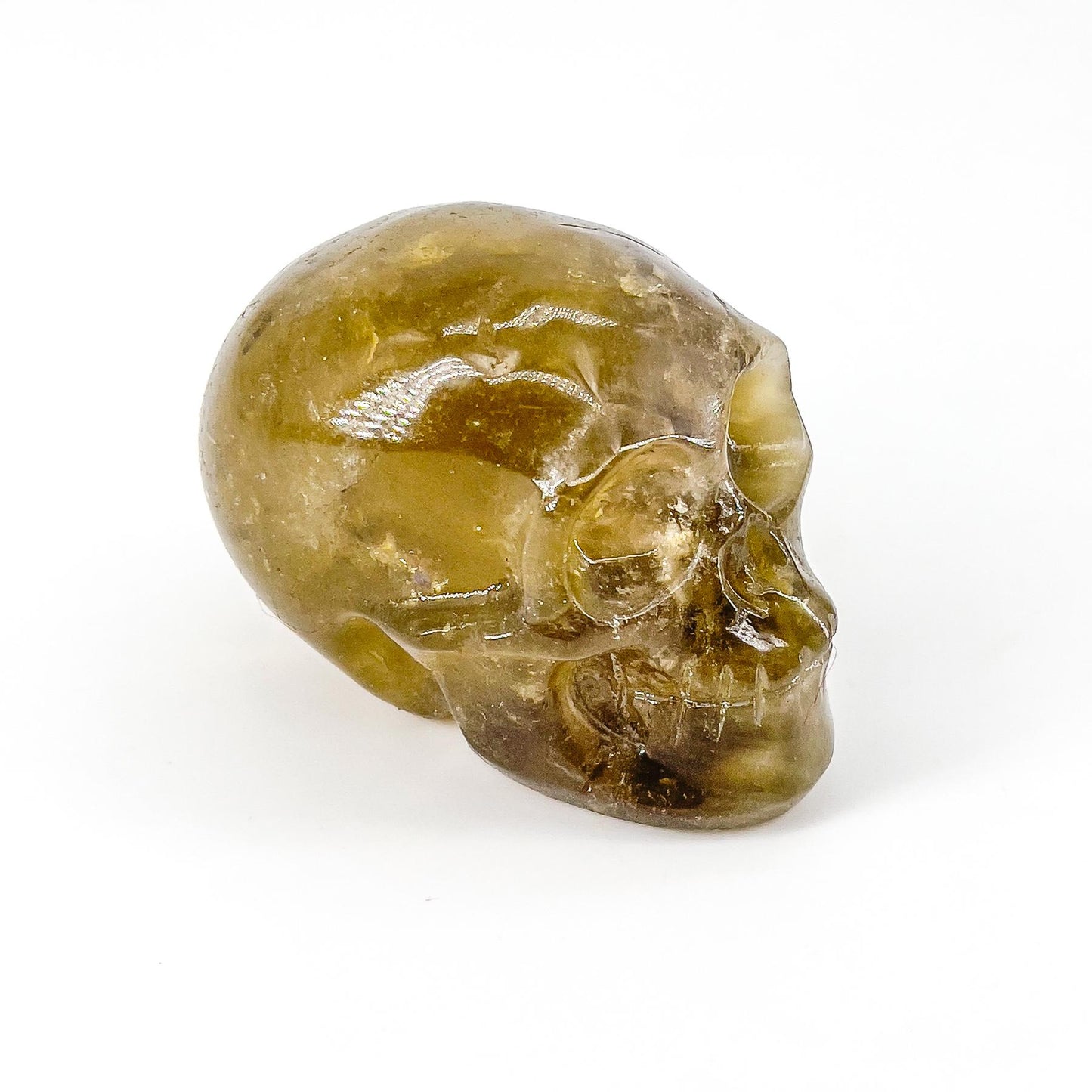 Natural citrine Skull，Home Decoration，Halloween Horror Craft Decoration, Ideal Gift Choice