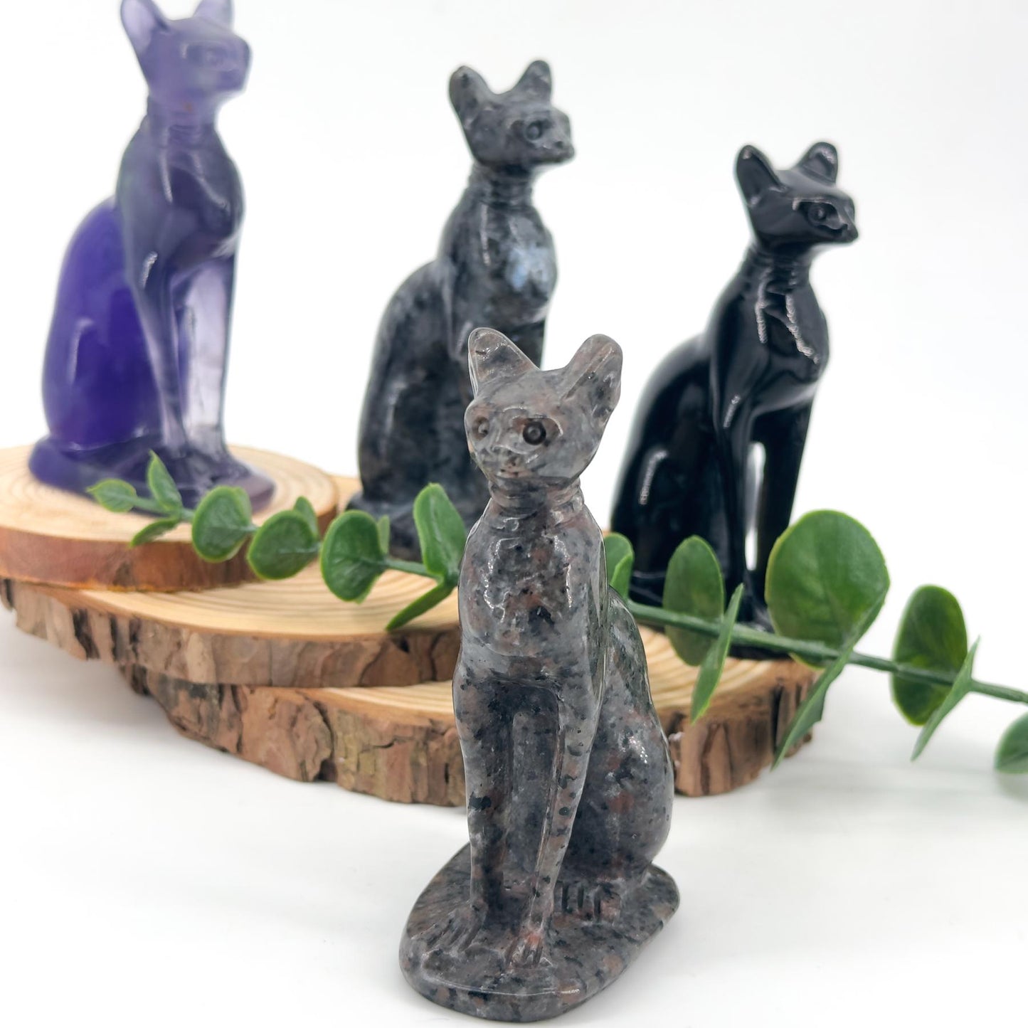 The Best Egyptian Cat Crystal Carving, natural stone carving for home decoration, crystal ornament, creative gift