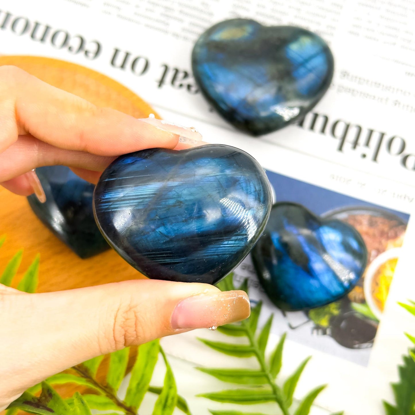 1 count Labradorite Crystal Heart，Natural Flashy Labradorite Cabochon Heart Shape Labradorite