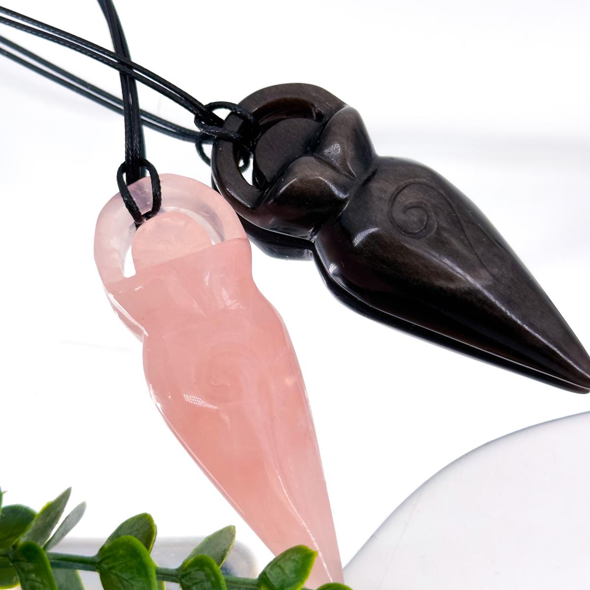 1 Count Natural Crystal Spring Nymph Goddess Carving Necklace, ideal choice for gifts, home decoration