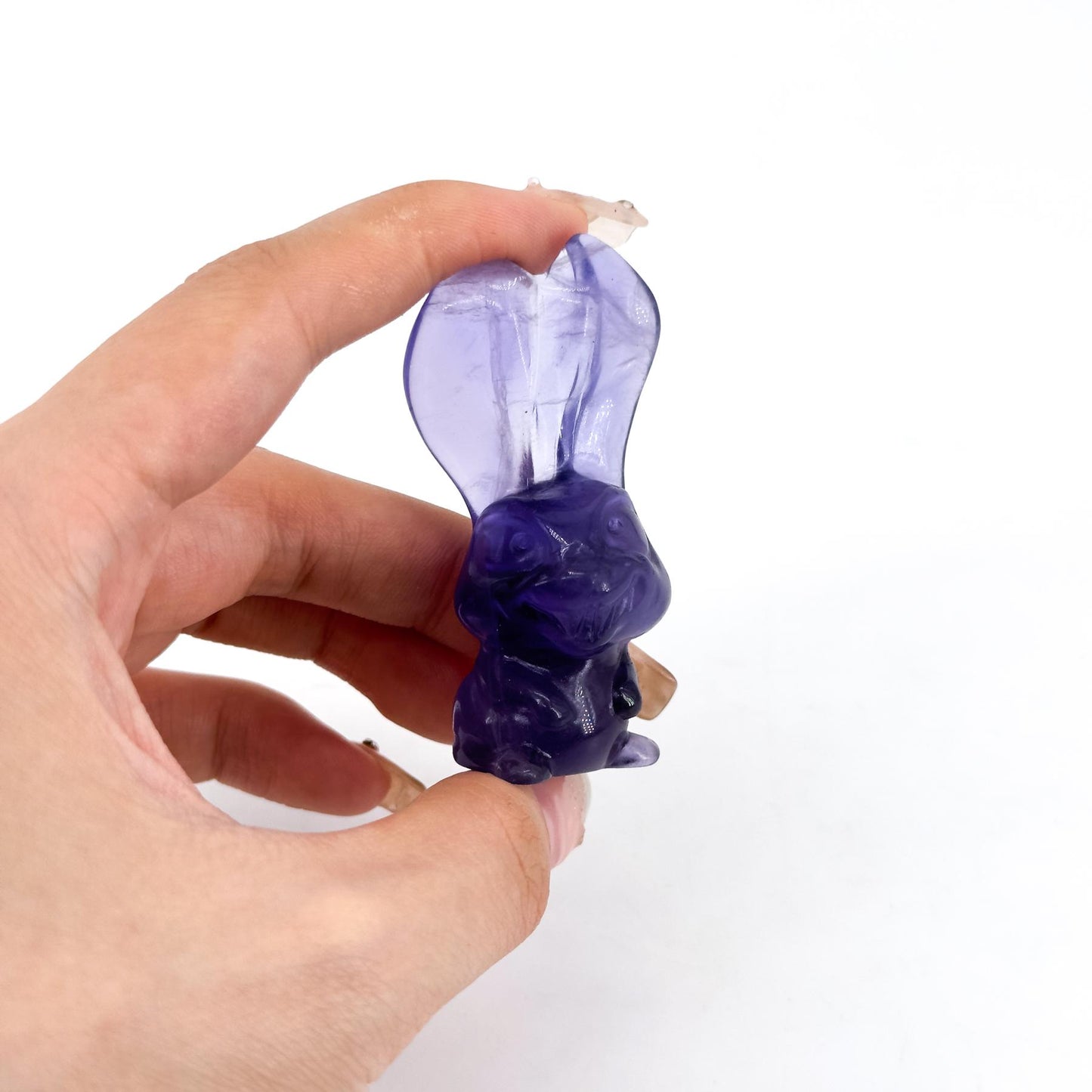 Fluorite Demon Rabbit Carving, natural stone gemstone, rabbit carving home decoration, holiday gift