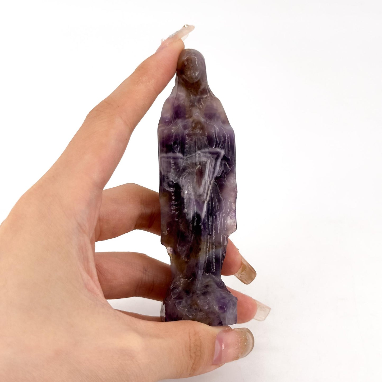 The Virgin Mary Crystal Carving, crystal healing ornament, home decoration collectible spiritual art, crystal gift