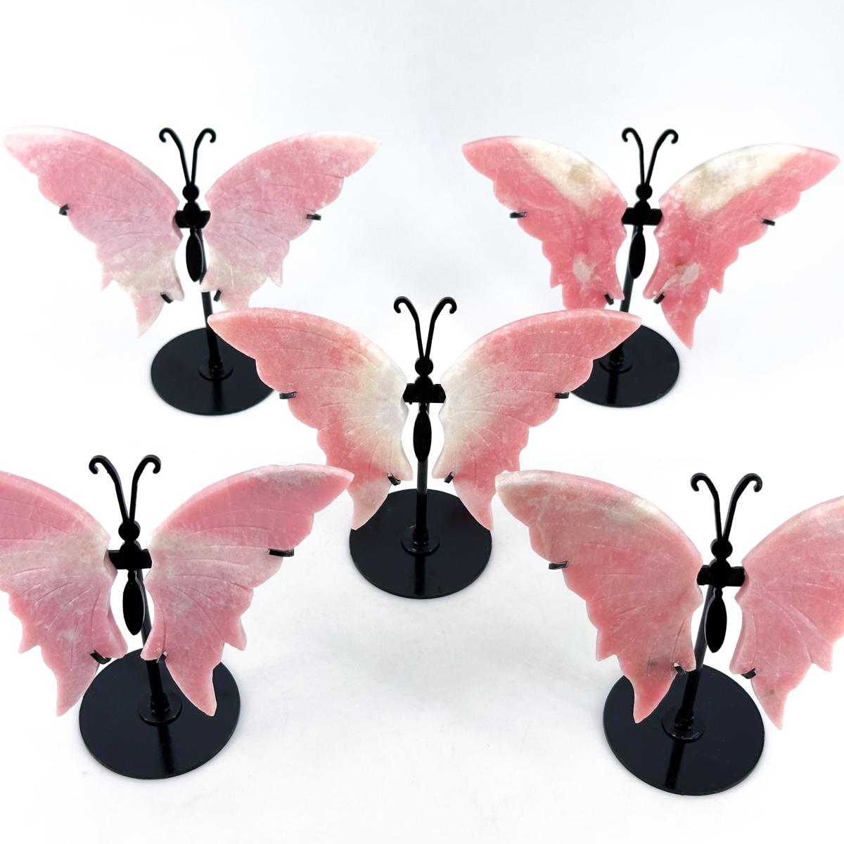 1 CountAssorted Natural Crystal Butterfly Wings - Pink Opal Butterfly Wings for Home Decoration | Healing Crystals | Crystal Décor |