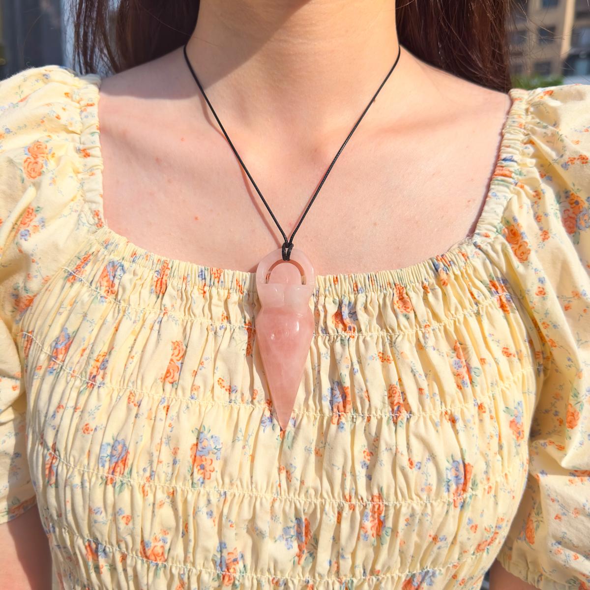 1 Count Natural Crystal Spring Nymph Goddess Carving Necklace, ideal choice for gifts, home decoration