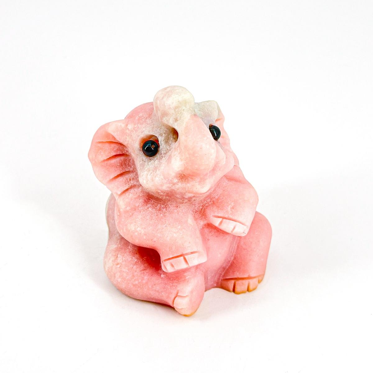 1 Count Pink Opal Baby Elephant - Natural Crystal, Elegance & Positivity | Pretty Gift, Room Decoration, Healing Crystal