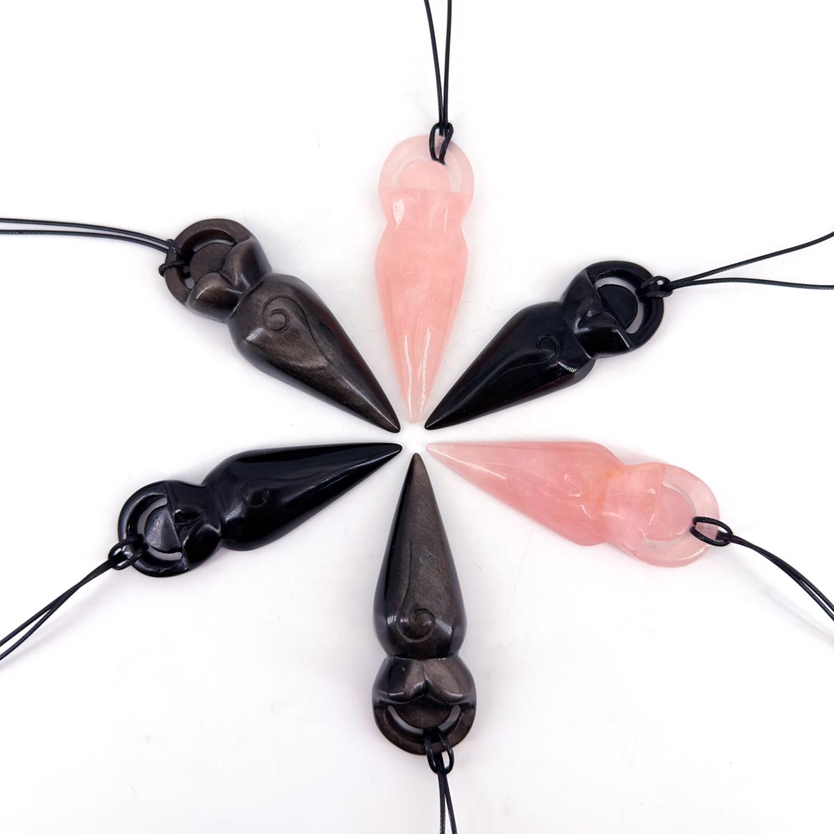 1 Count Natural Crystal Spring Nymph Goddess Carving Necklace, ideal choice for gifts, home decoration