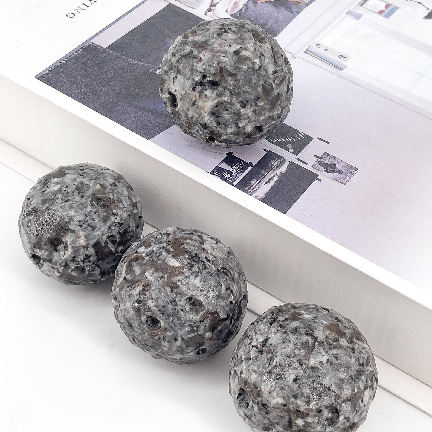 Yooperlite Moon, Syenite Rich Fluorescent Sodalite, UV Light Reactive Crystal For Home Decoration