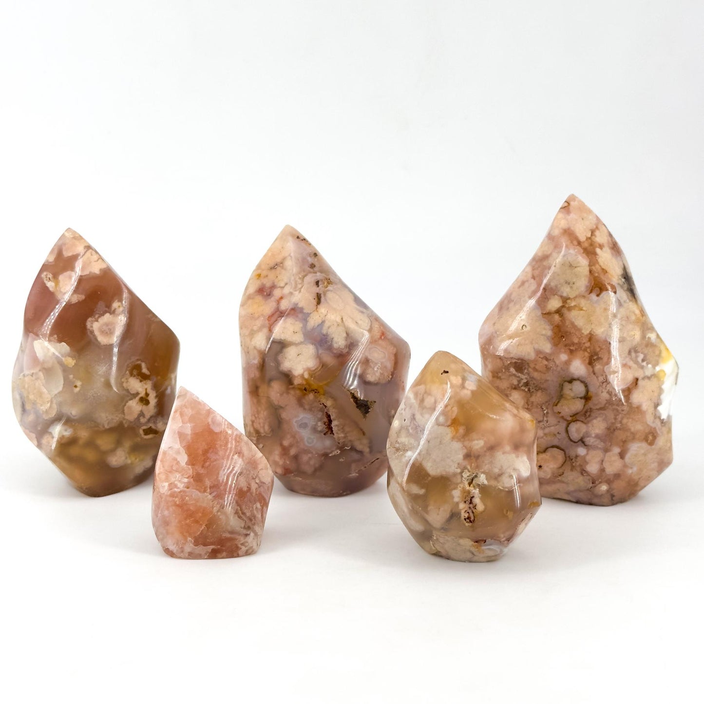 1 count Flower Agate Flame Cherry Blossom Agate Flame, Flame Shape , Crystal Chakra Stone