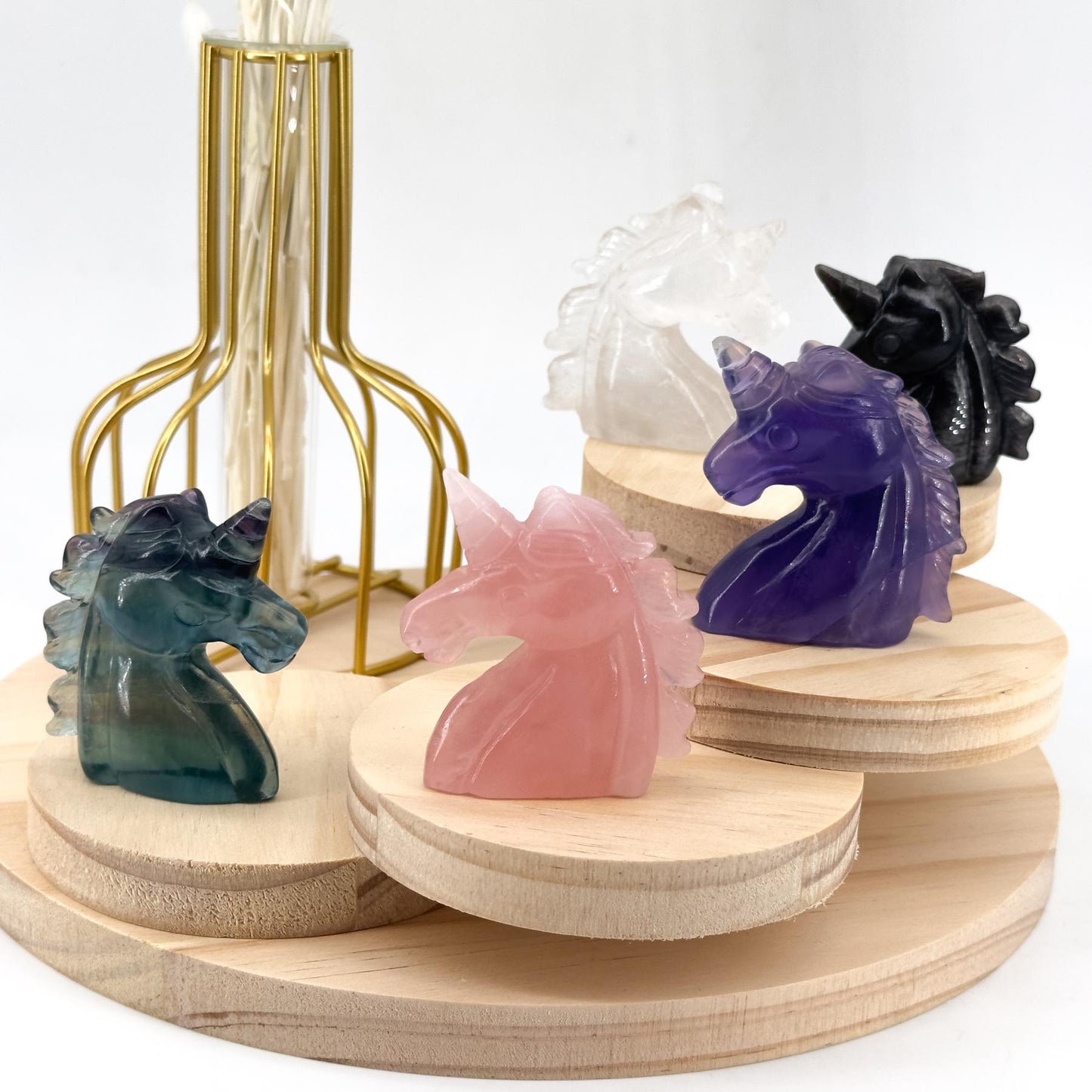 Unicorn Decoration natural Gemstone Carving , spiritual meditation table home decoration gift, cute ornaments