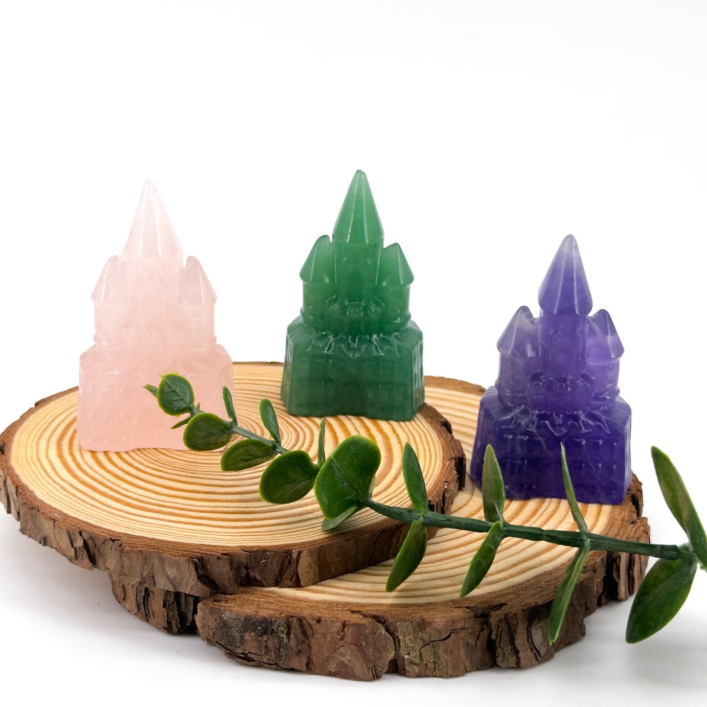 Natural Crystal Decoration ornaments Castle Carving, great decorative effect, creative gifts