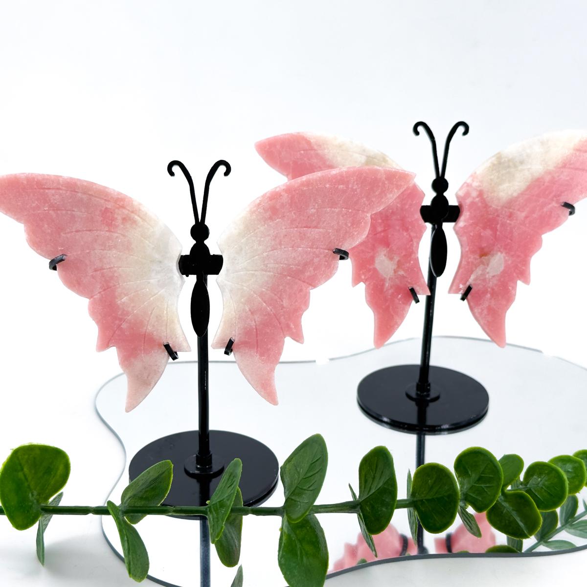 1 CountAssorted Natural Crystal Butterfly Wings - Pink Opal Butterfly Wings for Home Decoration | Healing Crystals | Crystal Décor |
