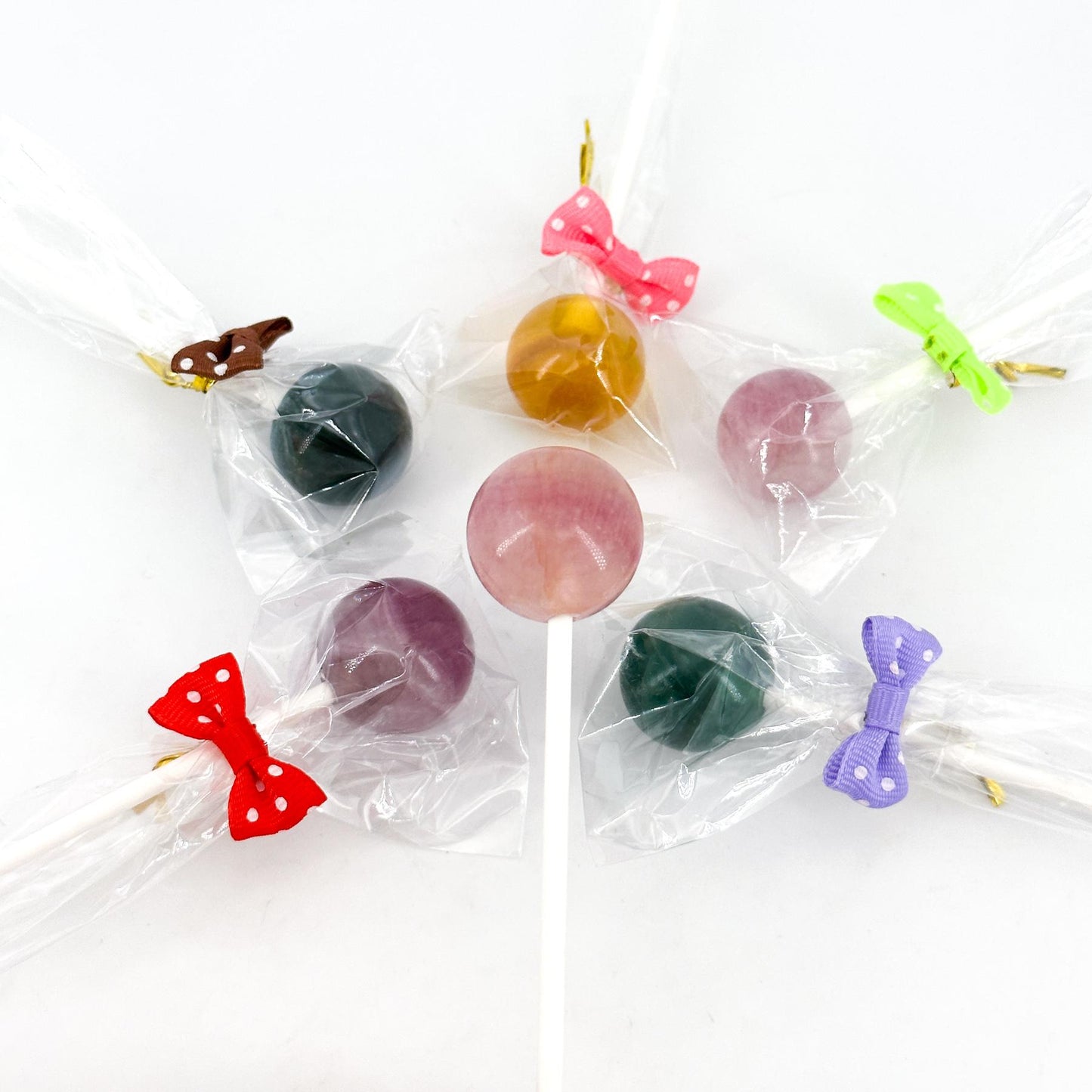 Fluorite Lollipop,Natural Crystal Carvings,Crystal Ornaments, , Healing Energy