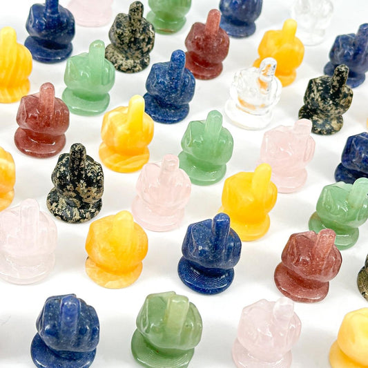1 Count Mini Middle Finger Crystal Carving, gesture decoration, home decoration, holiday gift
