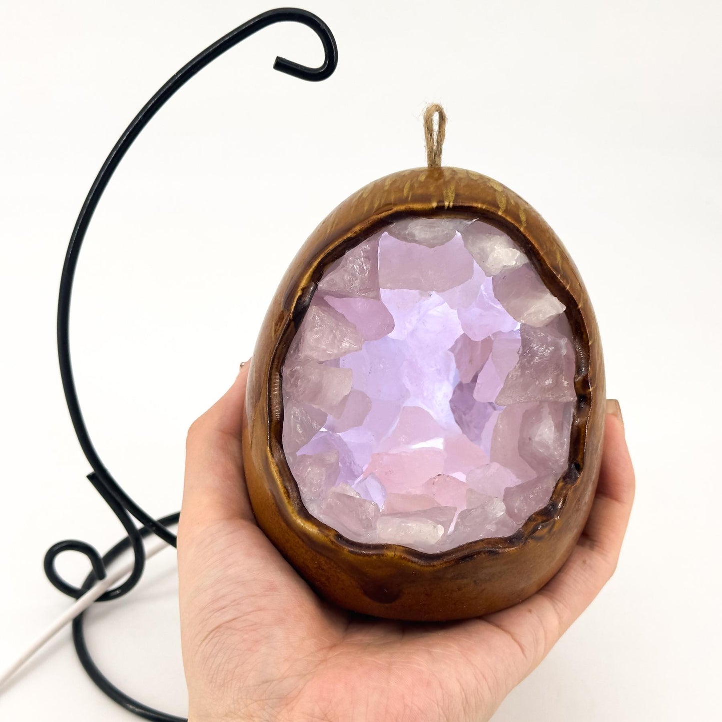 Crystal Dragon Egg Night Light ,USB Bedside Lamp,nergy Crystal Clusters Stone Lamp