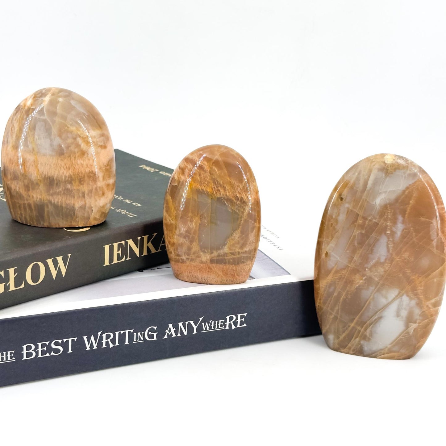 1 count Peach Moonstone Freeform，special Gift For Women Lover, Home Decoration