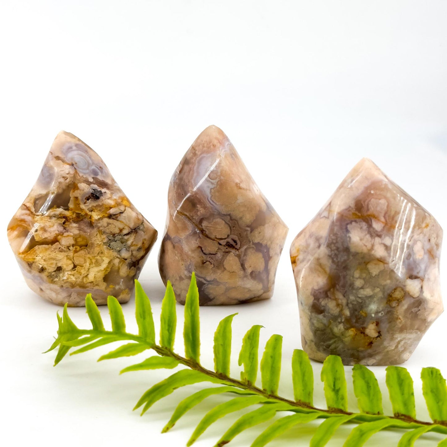 1 count Flower Agate Flame Cherry Blossom Agate Flame, Flame Shape , Crystal Chakra Stone