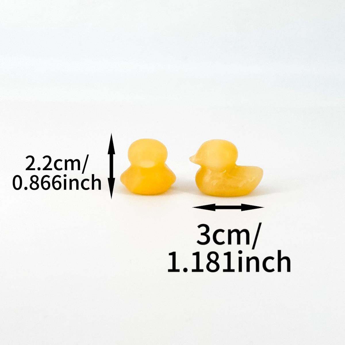 1 Count Hand-carved Yellow Duck Shape Crushed Stone Natural Crystal Yellow Ray Calcite Fashion Decoration